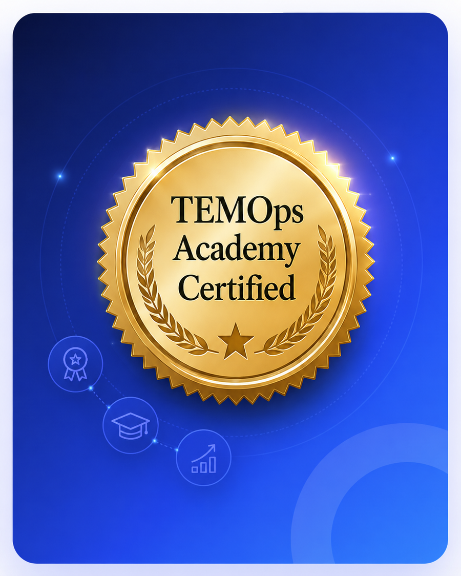 TEMOps Academy Certified badge illustration